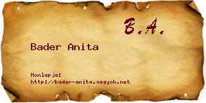 Bader Anita névjegykártya